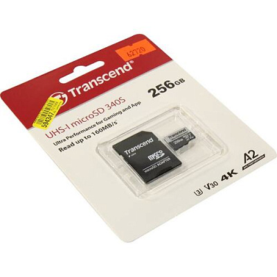 Карта памяти MicroSD 256GB Class 10 U3 Transcend TS256GUSD340S (TS256GUSD340S)