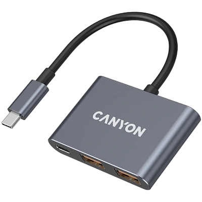 USB-хаб Canyon DS-3 3in1 USB-C Dark Grey (CNS-TDS3)