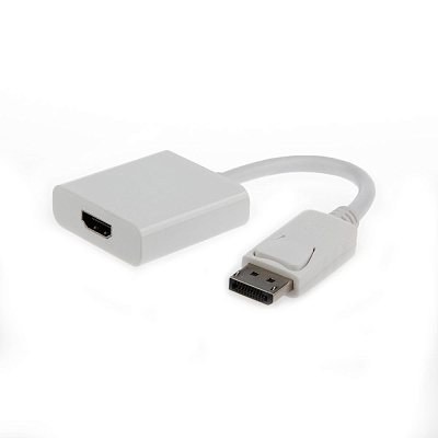 Переходник DisplayPort -> HDMI Cablexpert A-DPM-HDMIF-002-W, 20M/19F, белый, пакет (A-DPM-HDMIF-002-W)