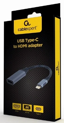 Переходник Cablexpert  USB Type-C to HDMI display adapter, space grey (A-USB3C-HDMI-01)