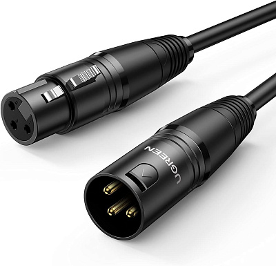 Кабель удлинитель Ugreen AV130, XLR(m) - XLR(f), 10m (20714)