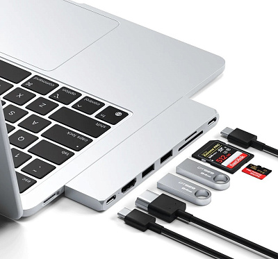 Картридер / USB-хаб Satechi Pro Hub Slim - Silver (ST-HUCPHSS)