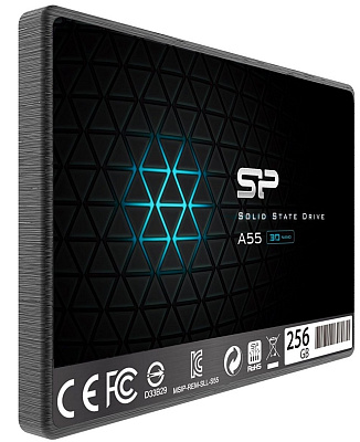  Твердотельный накопитель SSD SATA Silicon Power A55, 256 GB (SP256GBSS3A55S25)