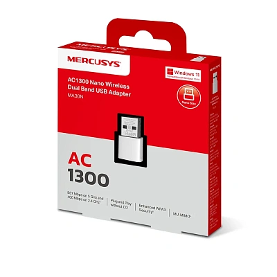 Сетевой адаптер беспроводной USB AC1300 Mercusys MA30N (MA30N(EU))