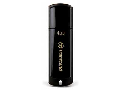 USB Флеш 4GB 2.0 Transcend TS4GJF350 черный (TS4GJF350)