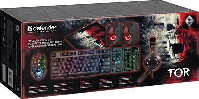 Игровой набор Defender Tor MHP-127 мышь+клав.+гарн.+ков.+колонка, НОВИНКА! (52127)