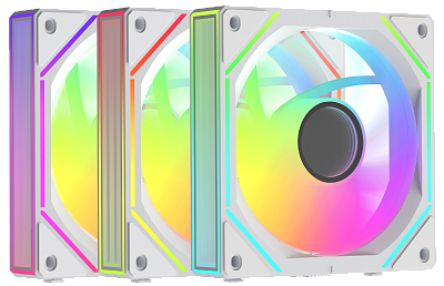 Вентилятор для корпуса Ocypus Gamma F12 UNI WH ARGB REVERSE BLADE 3-IN-1, Белый (Gamma-F12-WH3AM01U-GL)