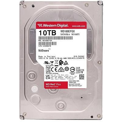 Жесткий диск для NAS систем HDD 10Tb Western Digital RED Plus (WD100EFGX)