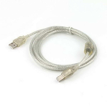 Кабель USB 2.0 Pro Cablexpert CCF-USB2-AMBM-TR-15, AM/BM, 4,5м, экран, феррит.кольцо, прозрачный, па (CCF-USB2-AMBM-TR-15)