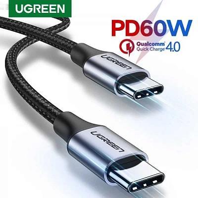 Кабель USB C - USB C, 480Mbps, 3A, QC4.0/PD3.0, 60W, 3m, US286 (60788)