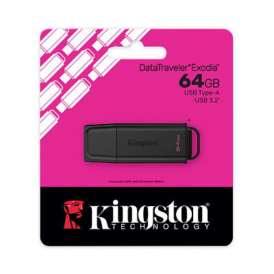 Флэш-накопитель Kingston 64Gb USB3.2 Gen1 Data Traveler Exodia G2 (Black+Pink) (DTXG2/64GB)