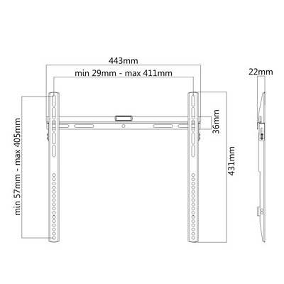Кронштейн Brateck LP43-44 для ТВ и мониторов, 32"-55" (LP43-44)