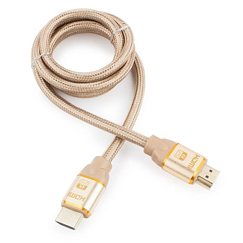 Кабель HDMI Cablexpert, серия Gold, 3 м, v1.4, M/M, позол.разъ, алюм корпус, нейлон. оплет, коробка (CC-G-HDMI03-3M)