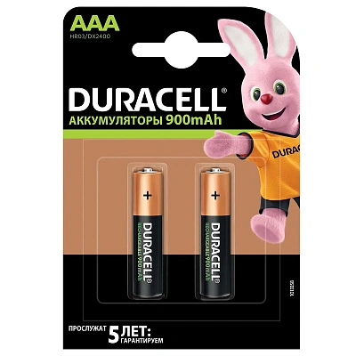 Аккумулятор Duracell Turbo AAA HR03/DX2400, 900mAh/1.2V (2шт.)(001176) (AAA HR03/DX2400)