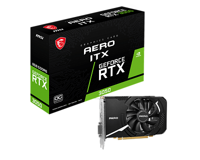 Видеокарта MSI GeForce RTX3050 AERO ITX 8G OC (RTX 3050 AERO ITX 8G OCV1)