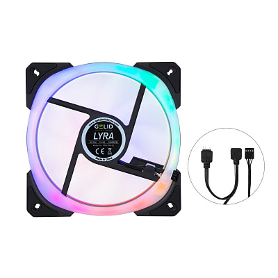 Кулер для корпуса GELID LYRA ARGB, FN-Lyra-01, 14cm, 750-1600rpm, 4Pin, Double Ball Bearing (FN-Lyra-01)
