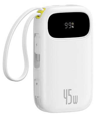 Портативный внешний аккумулятор Baseus EnerFill FC31, 10000mAh 45W - White (P10082102213-00)