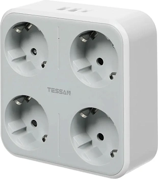 Сетевой фильтр Tessan TS-302-DE-C, Grey (TS-302-DE-C)
