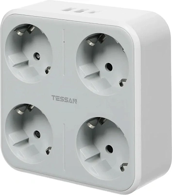 Сетевой фильтр Tessan TS-302-DE-C, Grey (TS-302-DE-C)