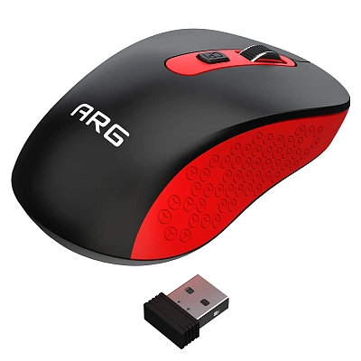 Мышь беспроводная ARG MOW5, black-red (MOW5-BKR)