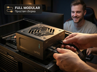 Блок питания FSP VITA-1000GM, 1000W, FULL MODULAR, ATX Reatil (PPA10A4026)