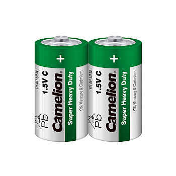 Батарейка CAMELION Super Heavy Duty R14P-SP2G 2 шт. в плёнке (R14P-SP2G)
