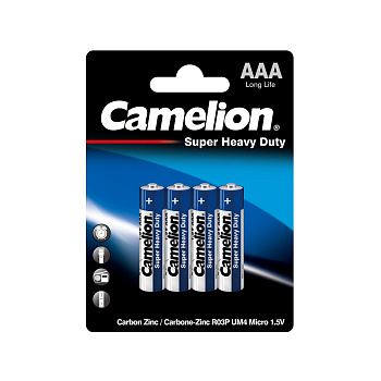 Батарейка CAMELION Super Heavy Duty R03P-BP4B 4 шт. в блистере (R03P-BP4B)