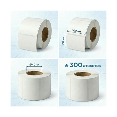 Термоэтикетки в рулоне Europrint EPLE-100.100.300.40 (2 рулона) (EPLE-100.100.300.40)