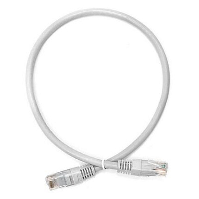 Патч-корд TWT UTP кат.5e, с заливными колпачками, 0.5 м, серый (TWT-45-45-0.5-GY)