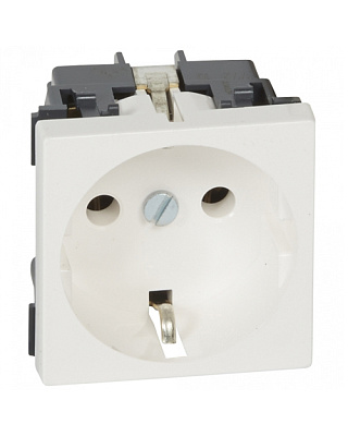 Розетка электрическая Legrand 077211 Mosaic 2к+З белая (077211)