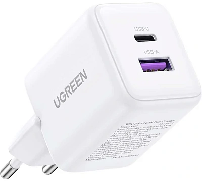 Зарядное устройство на 1xUSB-C+1 USB, 30W, QC3.0, Gan X X516 (65015)