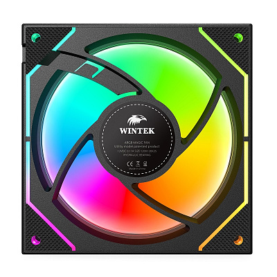 Вентилятор для корпуса Wintek 1236-B-12 ARGB, Black (1236-B-12 ARGB)