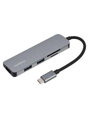 USB Хаб 5-port USB 3.0 Rombica Type-C Foris TC-00268, Silver (TC-00268)