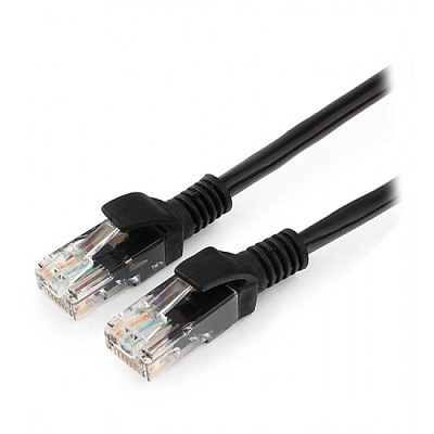 Патч-корд UTP Cablexpert, кат. 5e, 2м, чёрный (PP10-2M/BK)