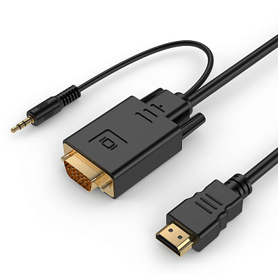 Кабель HDMI->VGA Cablexpert A-HDMI-VGA-03-6, 19M/15M + 3.5Jack, 1.8м (A-HDMI-VGA-03-6)