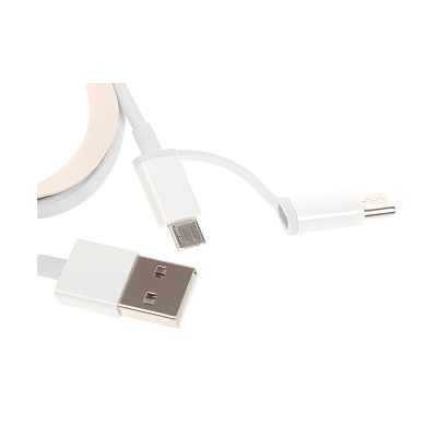 Интерфейсный кабель Xiaomi 30cm MICRO USB and Type-C Белый (SJX01ZM)