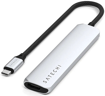 Картридер / USB-хаб Satechi 6-in-1 USB-C Slim Multiport Adapter - Silver (ST-P6SS)