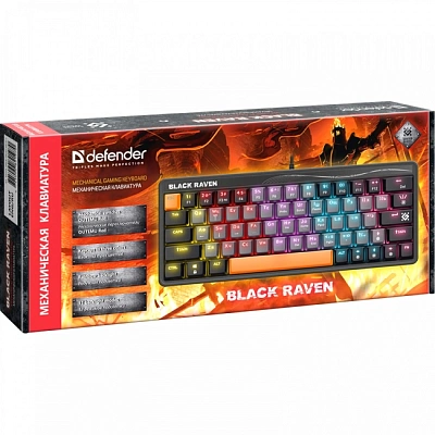 Клавиатура игровая механическая Defender Black Raven GK-417 (45414)