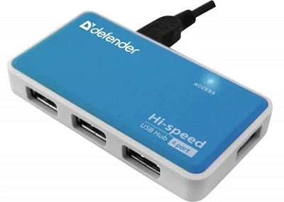  USB Хаб 4-портовый мини-разветвитель USB 2.0 Defender Quadro Power (83503)