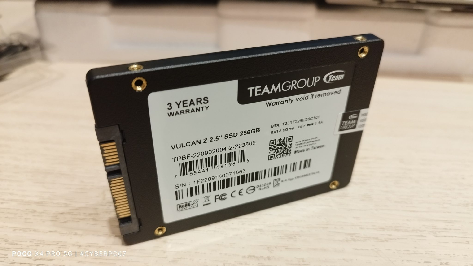 Твердотельный накопитель  256GB SSD TeamGroup T-FORCE VULCAN Z 2.5” SATA3 T253TZ256G0C101 (T253TZ256G0C101)