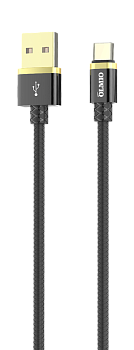 Кабель OLMIO DELUXE, USB 2.0 - Type-C, 1м, 2.1A, черный (38855)