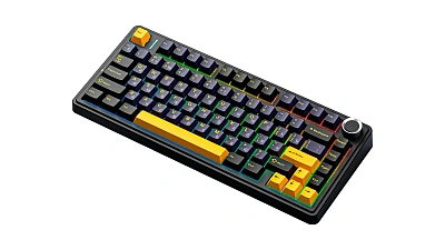 Клавиатура AULA F75, Gray Wood V3 switch, Black-Blue-Orange (F75 G/W3 BDO_V2)