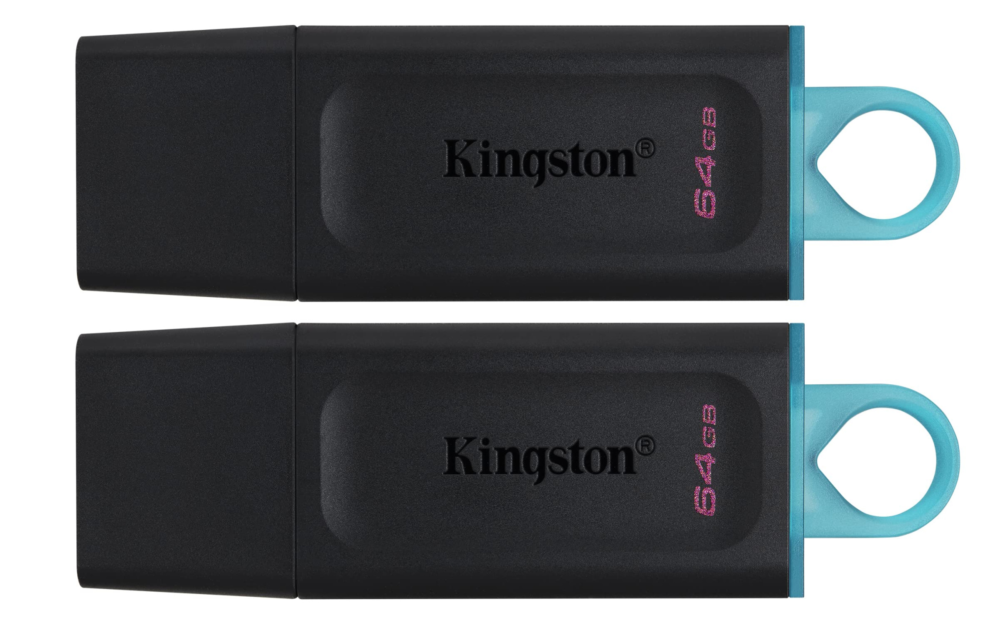Флэш-накопитель Kingston 64Gb USB3.2 Gen1 Data Traveler Exodia (Black+Teal), комплект 2шт. (DTX/64GB-2P)
