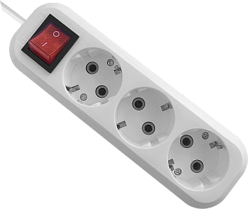 Удлинитель с заземлением Defender L330 16 А, 3 м, 3 розетки, белый (99359) Удлинитель с заземлением Defender L330 16 А, 3 м, 3 розетки, белый (99359)