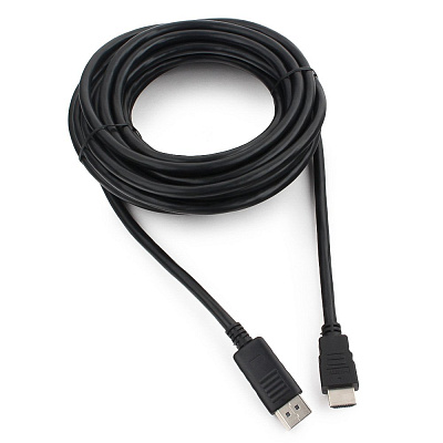 Кабель DisplayPort->HDMI Cablexpert CC-DP-HDMI-7.5M, 7.5м, 20M/19M, черный, экран, пакет (CC-DP-HDMI-7.5M)