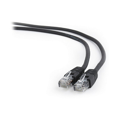 Патч-корд UTP Cablexpert PP6U-1M/BK кат.6, 1м, литой, многожильный (черный) (PP6U-1M/BK)