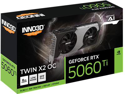 Видеокарта INNO3D GeForce RTX 5060 Ti 8GB TWIN X2 OC (N506T2-08D7X-193075N)