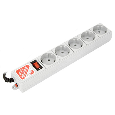 Сетевой фильтр Power Cube, 1.9м, 5 розеток Серый (SPG-B-6)