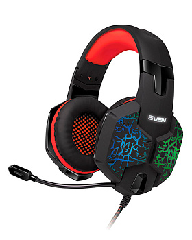 SVEN AP-U988MV Игровые стереонаушники с микрофоном черный-красный (SV-014780)