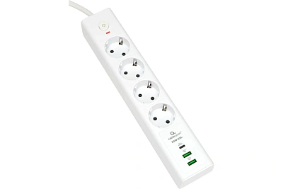 Сетевой фильтр Гарнизон, 2м, 4розети, 2xUSB/1xType-C, white (EPS-OP-4-CU2-W-2)
